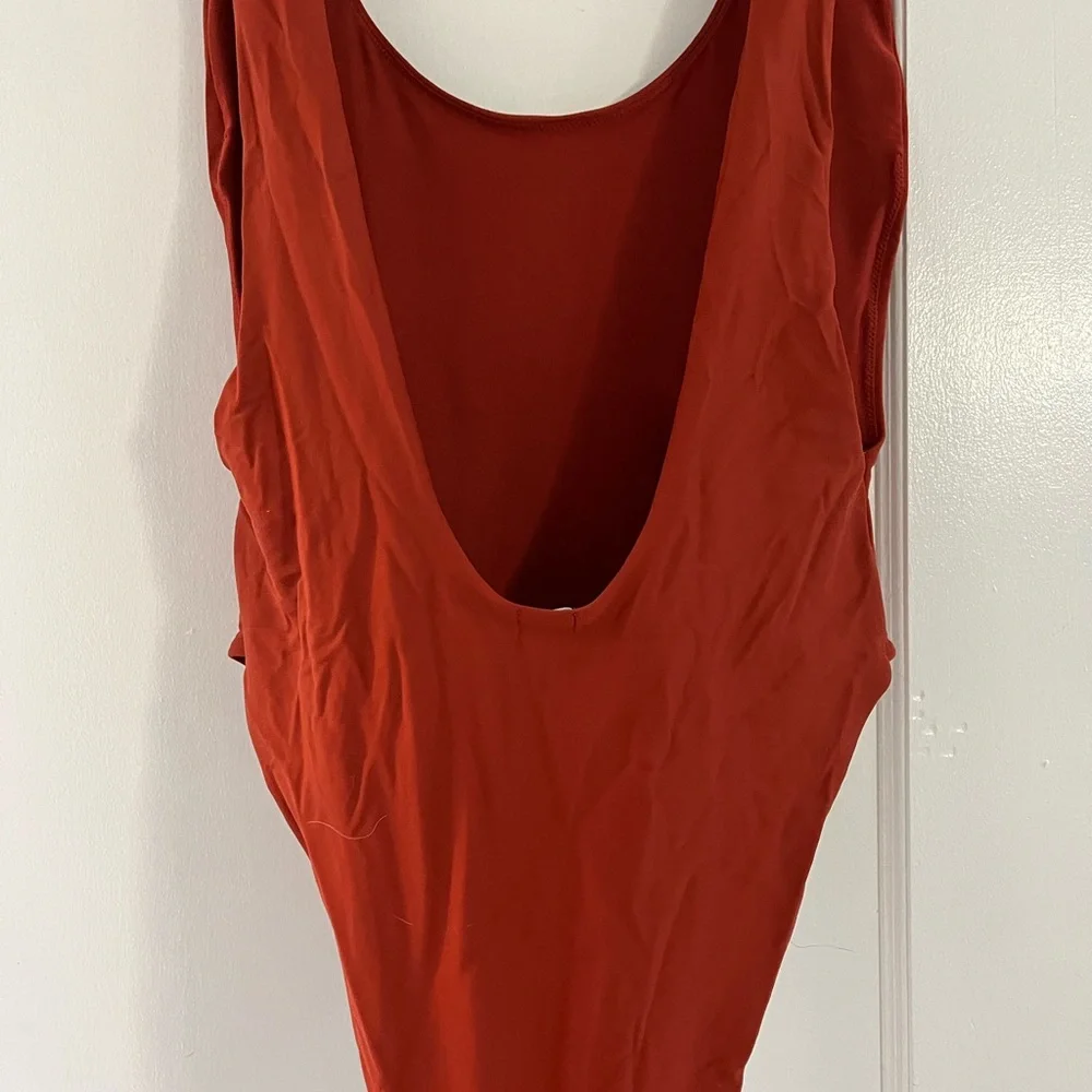 Burnt Orange Scoop Back Aerie One Piece - Picture 5 of 7